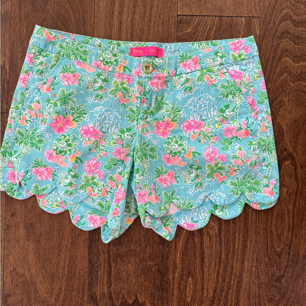 Lilly Pulitzer Buttercup shorts from the Lilly Loves Disney collection.
